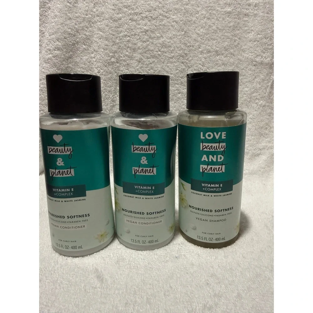 Love Beauty and Planet Nourished Softness Shampoo Conditioner Set Curly Hair 3pk